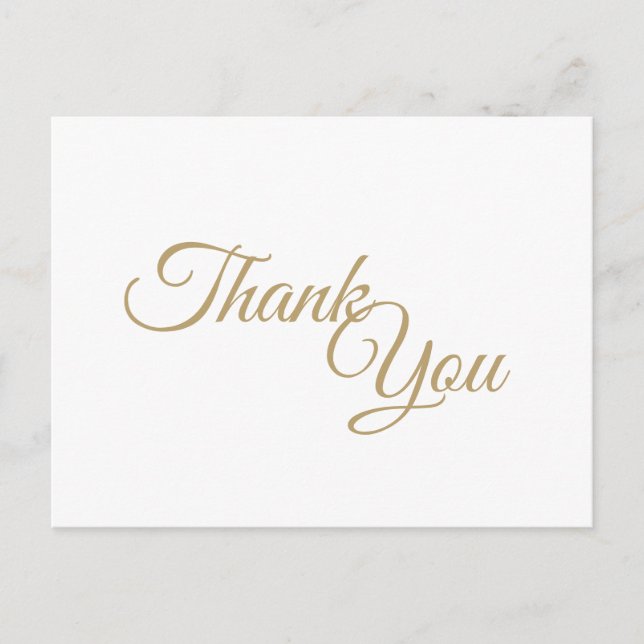 Postal Oro simple y caligrafía blanca gracias (Anverso)