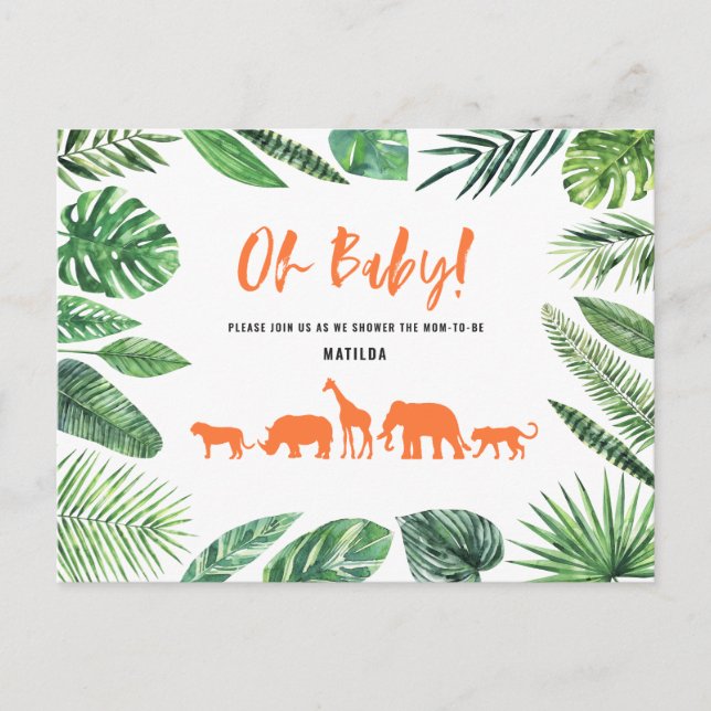 Postal Oro tropical moderno colorido mamá-a-ser (Anverso)