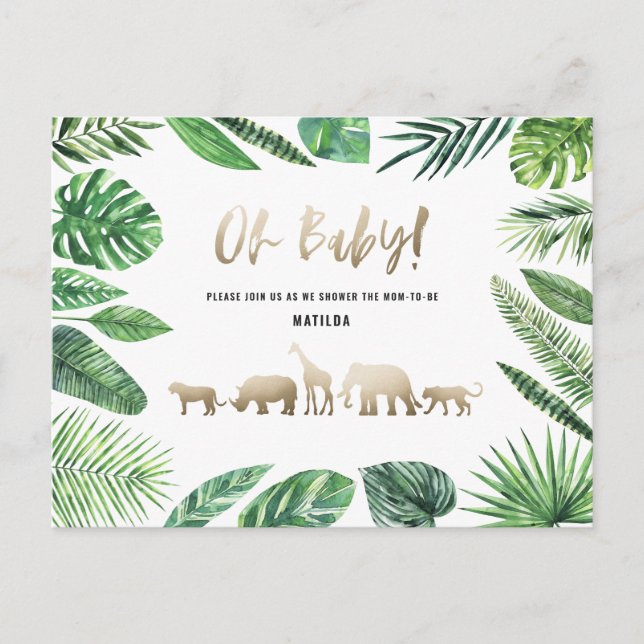 Postal Oro tropical moderno colorido mamá-a-ser (Anverso)