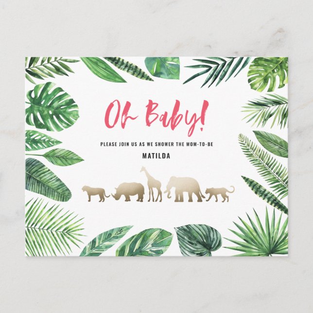 Postal Oro tropical moderno colorido mamá-a-ser (Anverso)