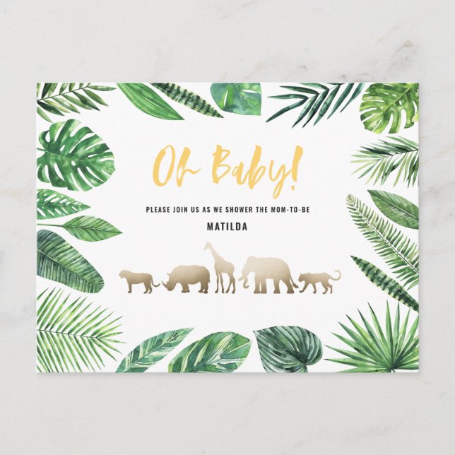 Postal Oro tropical moderno colorido mamá-a-ser (Anverso)