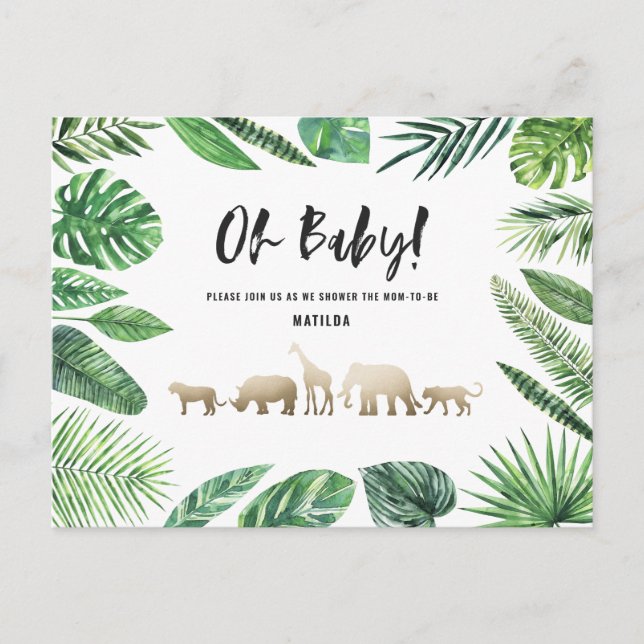 Postal Oro tropical moderno colorido mamá-a-ser (Anverso)