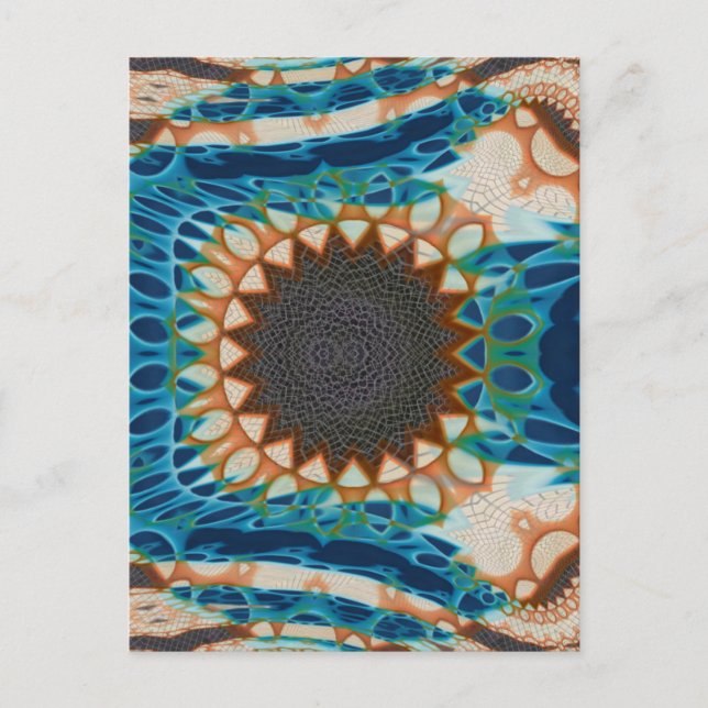 Postal Oro turquesa Sol Southwestern Art (Anverso)