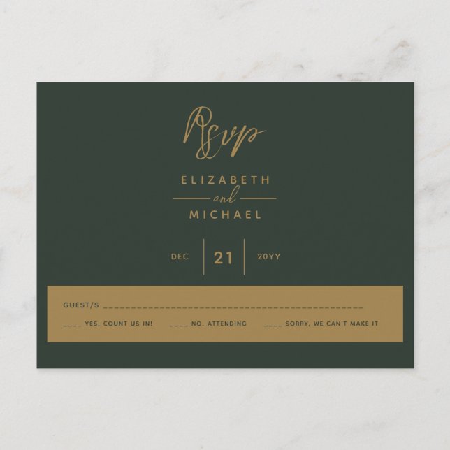 Postal Oro Verde RSVP (Anverso)