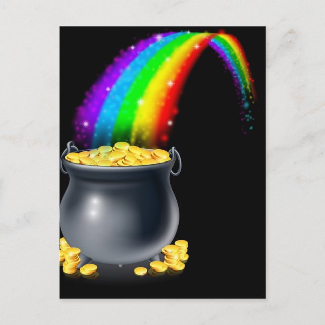 Postal Oro y arco iris (Anverso)
