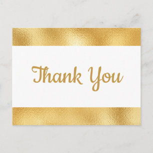 Postal Oro y Blanco Agradecimiento Fiesta de Boda Glam El