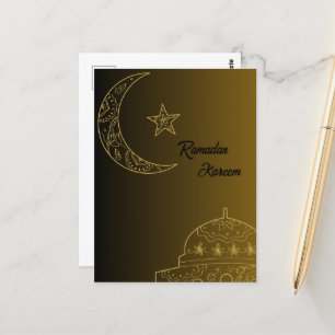 Postal Oro y negro Feliz Ramadán Kareem 2024