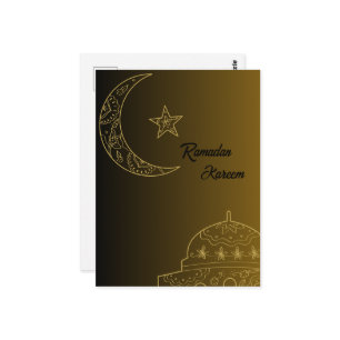 Postal Oro y negro Feliz Ramadán Kareem 2024