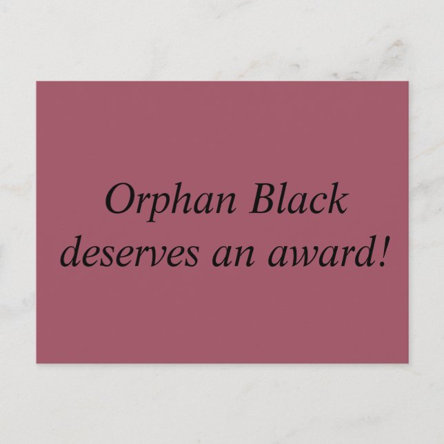 Postal Orphan Black merece una declaración de premio (Anverso)