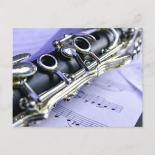 Postal Orquesta de bandas de música de hojas Clarinet