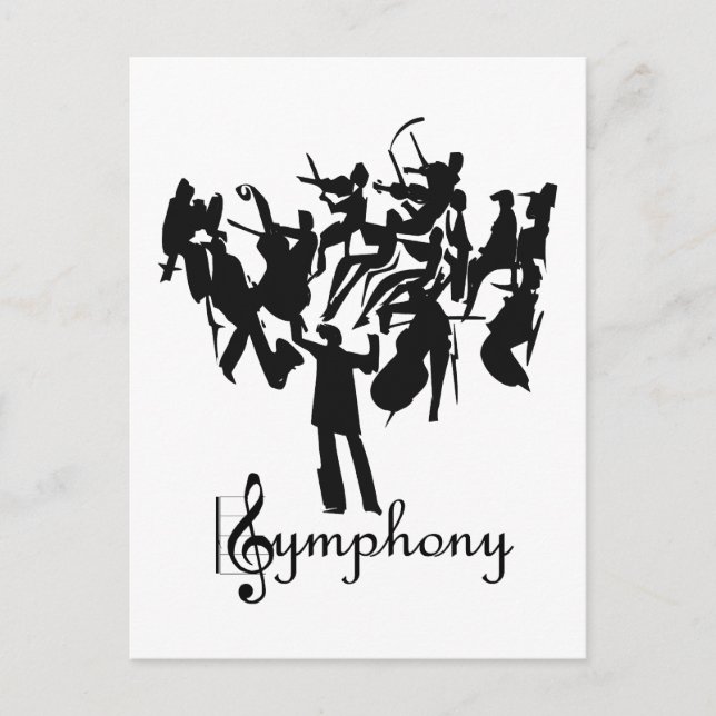 Postal orquesta SYMPHONY de diseño estilizado (Anverso)