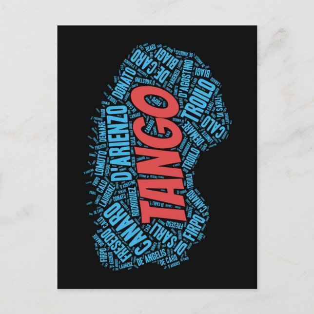 Postal Orquestas musicales de tango de Argeninte Word (Anverso)