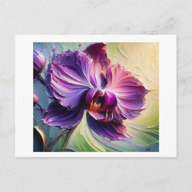 Postal Orquídea púrpura en el Bloom #2, (Anverso)