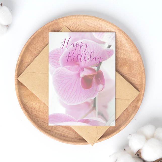 Postal Orquídea rosa | Cumpleaños feliz (Subido por el creador)