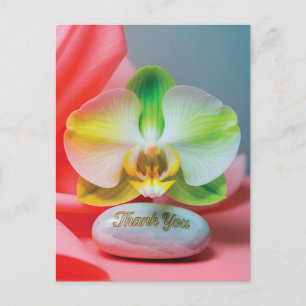 Postal Orquídea Serena Flor con Texto "Gracias"
