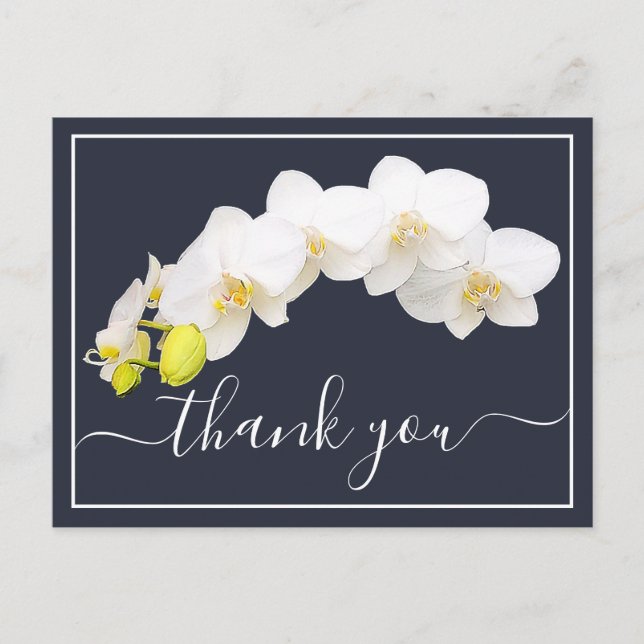 Postal Orquídeas Blancas Contra El Fondo De La Armada Gra (Anverso)