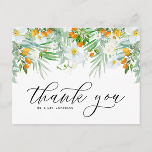 Postal Orquídeas Blancas y Kumquat Tropical Gracias