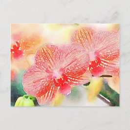 Postal Orquídeas de acuarela