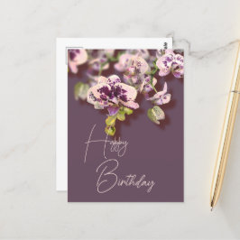 Postal Orquídeas Tropical Floral Feliz Cumpleaños