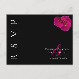 Postal Orquids-RSVP-Boda de Fuchsia Moderna