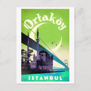 Postal Ortakoy, Bósforo, puente, Estambul, Turquía