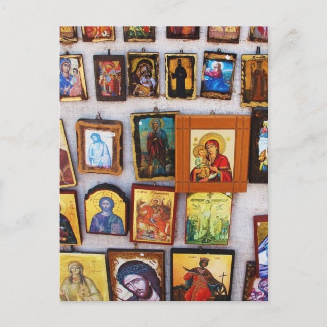 Postal Ortodoxo, cristiano, iconos, bizantino, GrPostcard (Anverso)