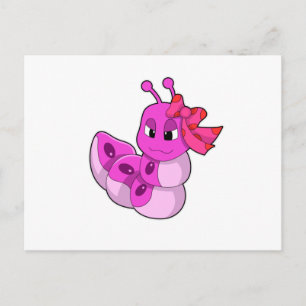 Postal Oruga como niña con lazo