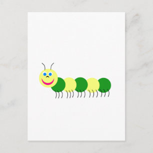 Postal oruga verde amarilla