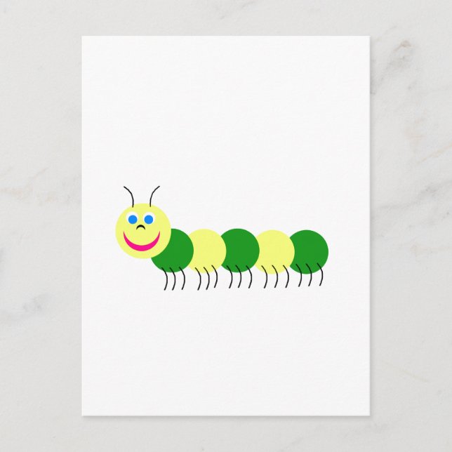 Postal oruga verde amarilla (Anverso)