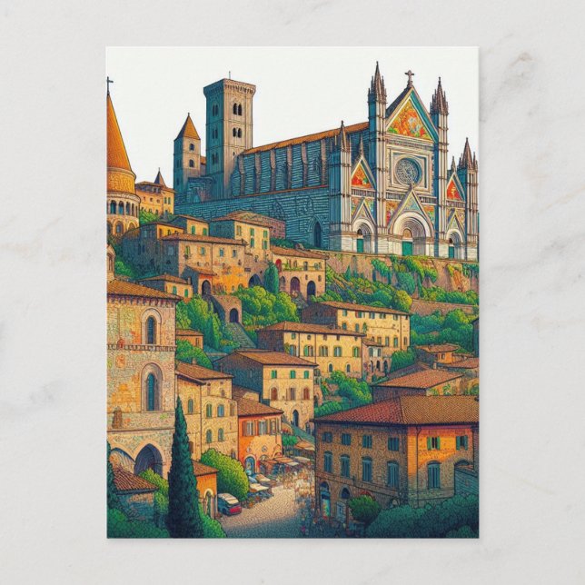 Postal Orvieto, Italia ,Vintage (Anverso)