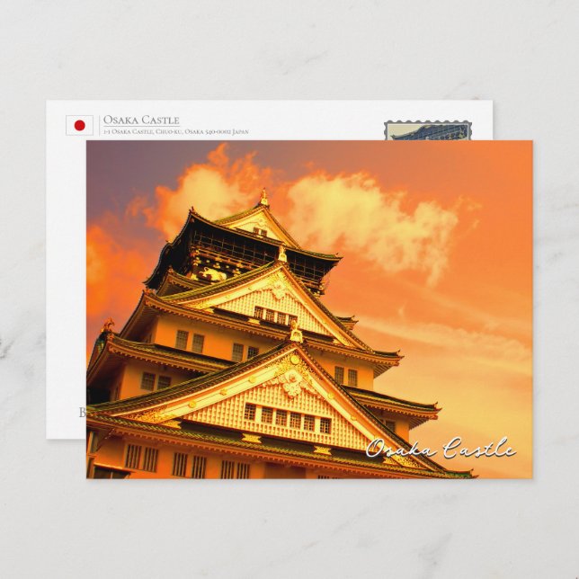 Postal Osaka Castle (Sunset ver.) ポストカード (Anverso / Reverso)