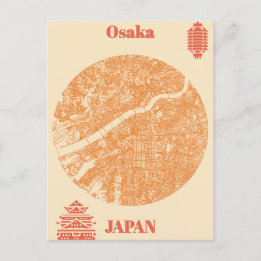 Postal Osaka map Japan