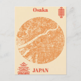 Postal Osaka map Japan