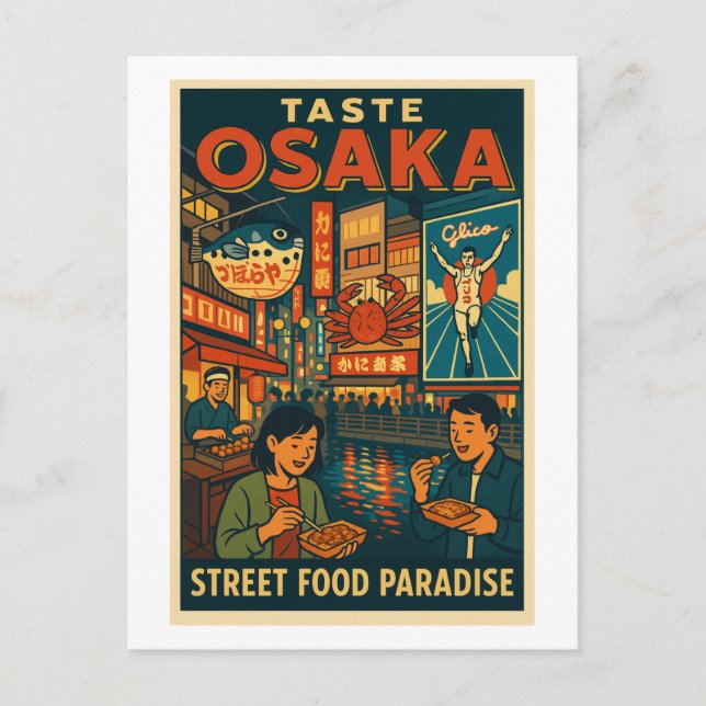 Postal Osaka – Paraíso de la Comida Callejera (Anverso)
