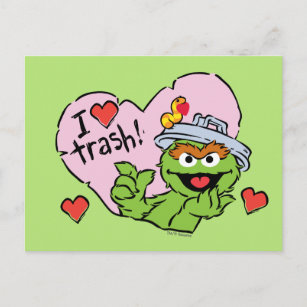Postal Oscar "I love Trash" Valentine