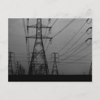 Postal Oscuridad - líneas de alimentación B&W