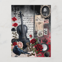 Postal Oscuro Romance Gothic Vintage