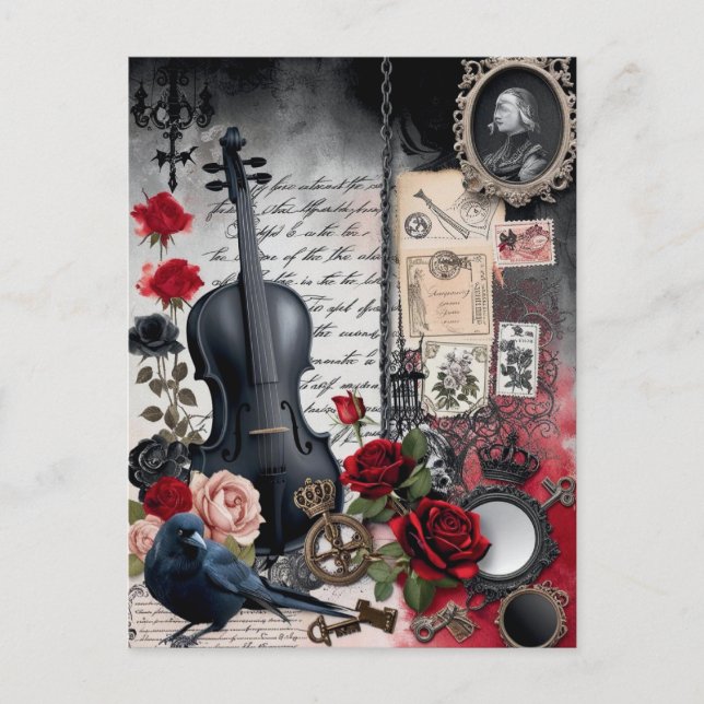 Postal Oscuro Romance Gothic Vintage (Anverso)
