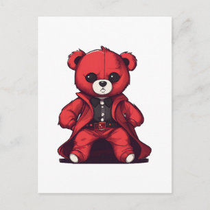 Postal Osito lindo rojo chico