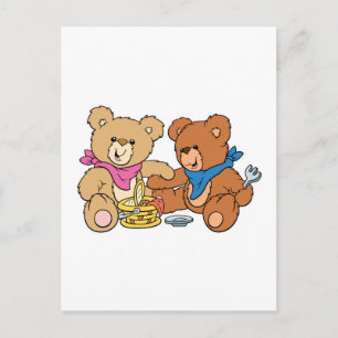 Postal Ositos de picnic adorables