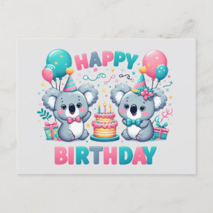 Postal Ositos Koala Lindos Feliz Cumpleaños
