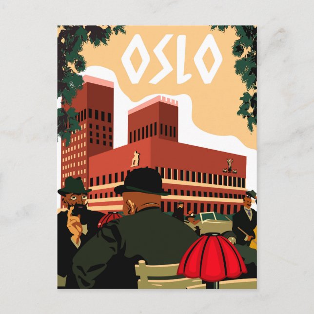 Postal Oslo, Ayuntamiento, Noruega (Anverso)