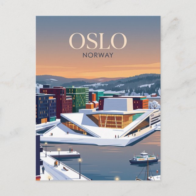 Postal Oslo Noruega (Anverso)