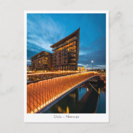 Postal Oslo por la noche, Noruega