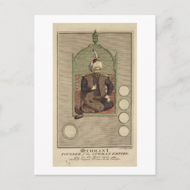 Postal Osman I (1259-1326) fundador del Imperio Otomano (Anverso)