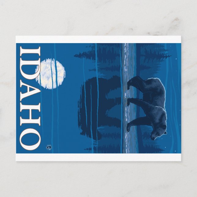 Postal Oso a la luz de la luna - Idaho (Anverso)