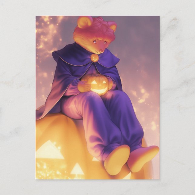 Postal Oso Antropomórfico de Halloween (Anverso)