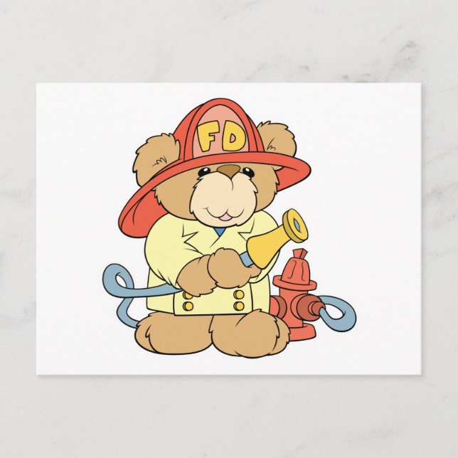 Postal Oso Bombero Lindo Bombero (Anverso)