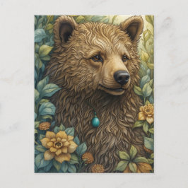 Postal Oso caprichoso en el bosque