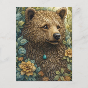 Postal Oso caprichoso en el bosque
